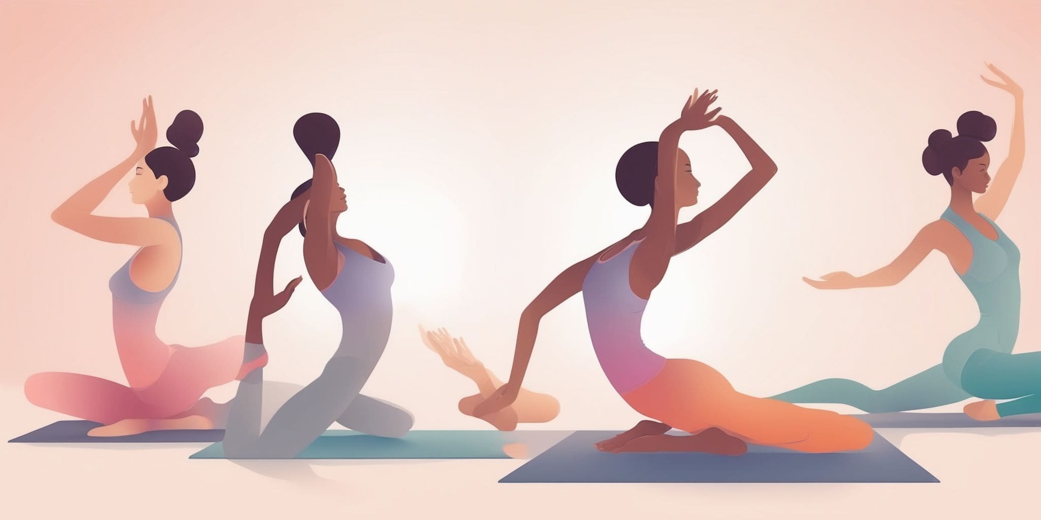 Yoga in illustration style with gradients and white background